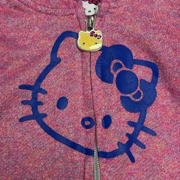 Hello Kitty 3T Pink Sparkle Matching Set Knit Fabric w Full Zip Hoodie, GUC. - Picture 3 of 11